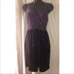 NEW WITH TAGS Mustard Seed Purple Velvet Dress, Size M